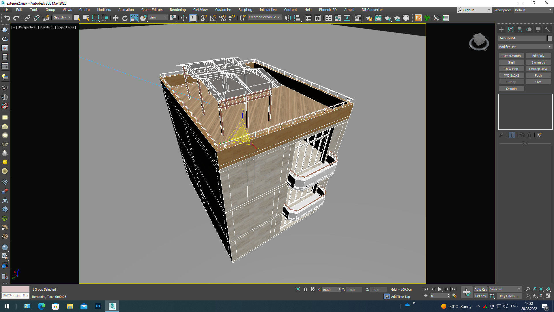 residential building low poly 3D model_7