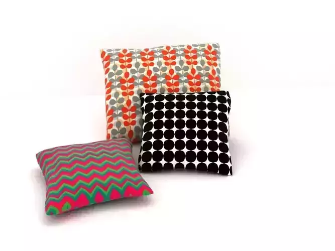 pillows set of three with different patterns