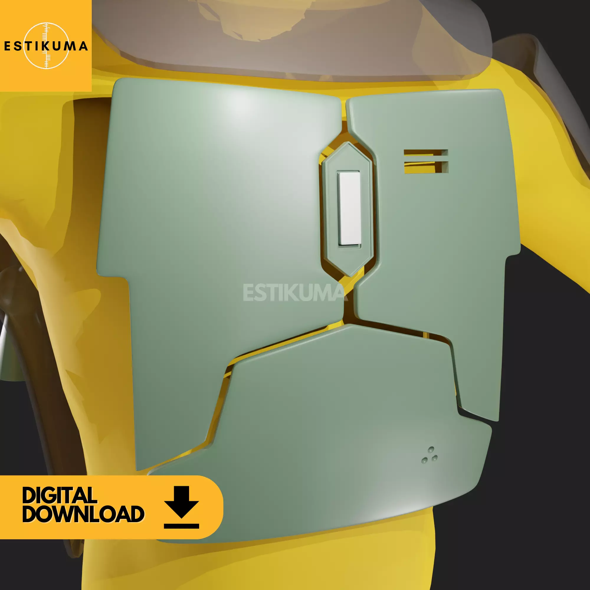 Boba Fett Chest Piece 3D model Digital Download Entire 3D print model_0