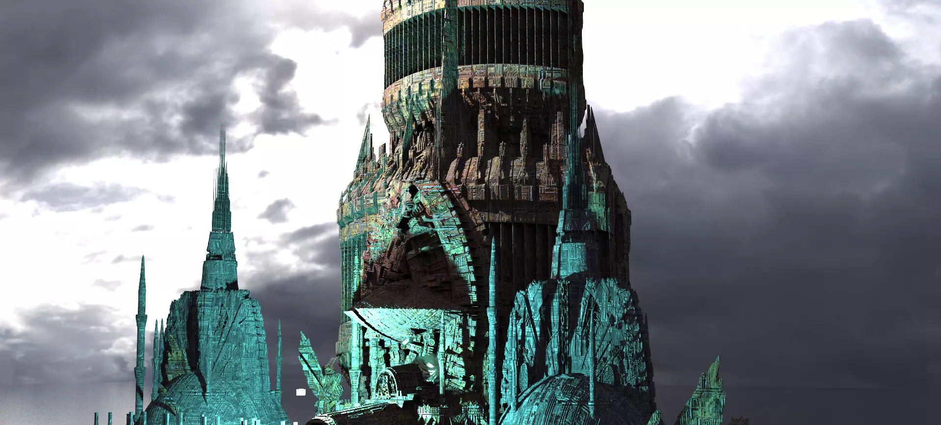 Art Deco Future Towers 3D model_0