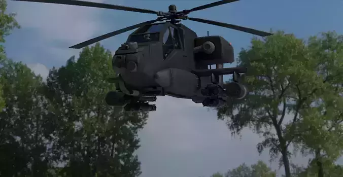3D fighter helicopter Low-poly 3D model