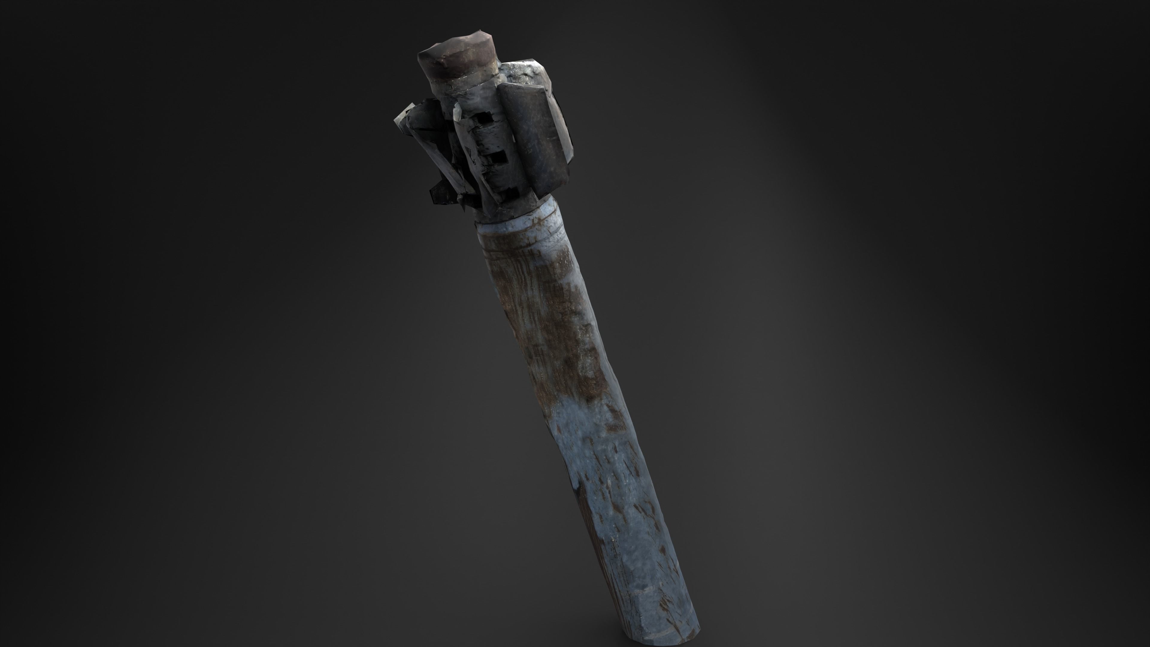 BM-30 Smerch Rocket Missile Photoscan Game Ready Low-poly 3D model_10