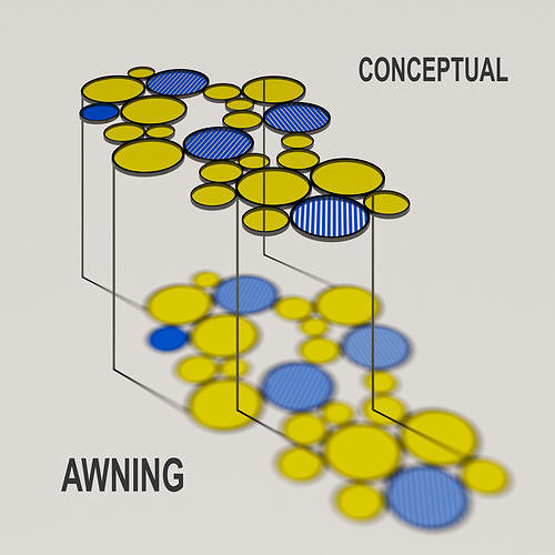 AWNING group of circles Free low-poly 3D model