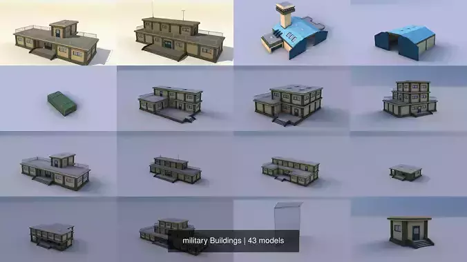 military Buildings 3D Model Collection