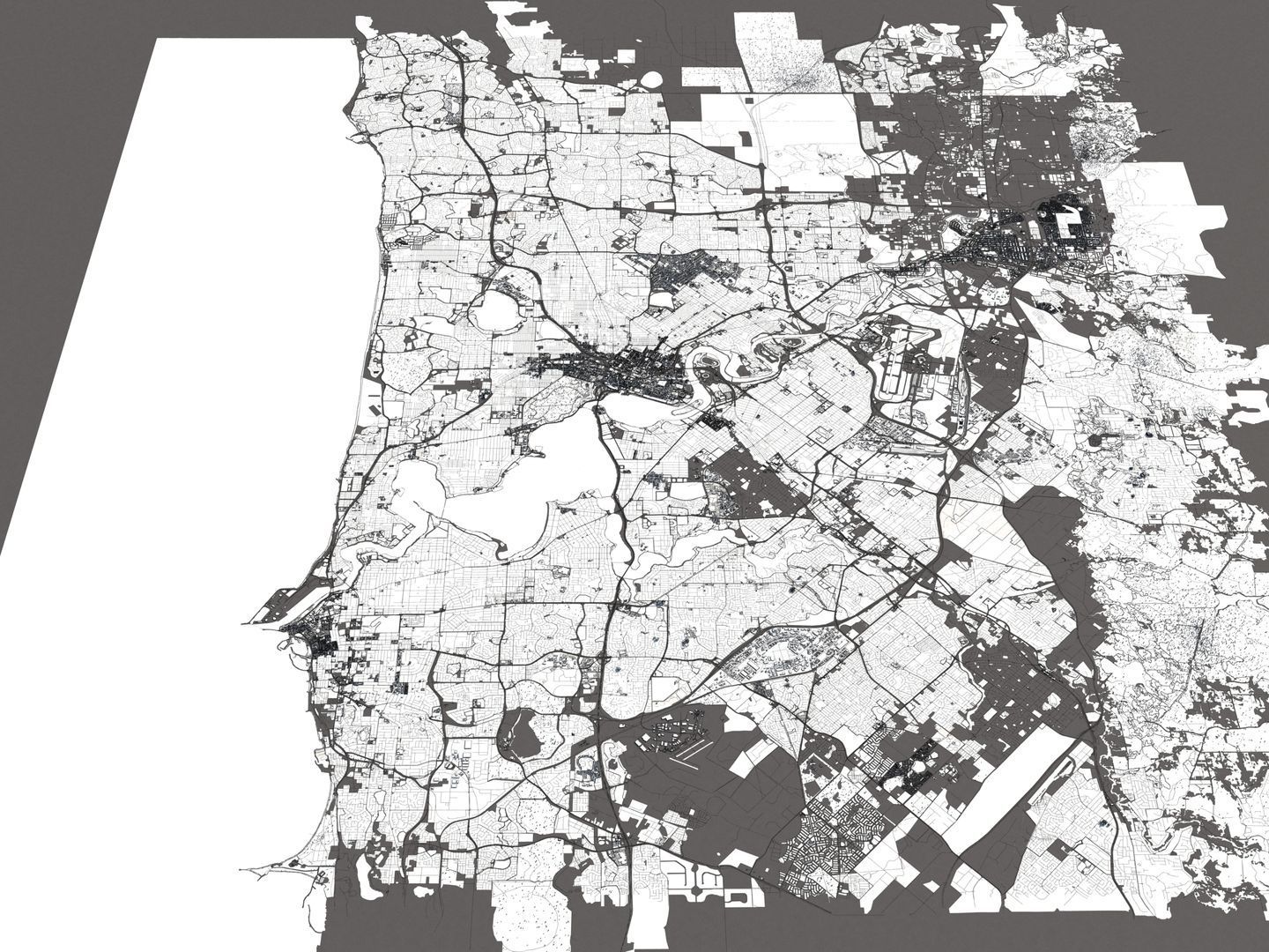 Perth Australia 50x50km 3D City Map 3D model | CGTrader