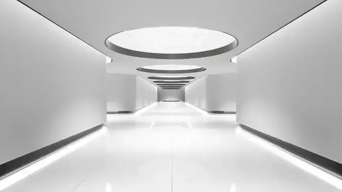 Futuristic Hallway 001 UE4 3D model