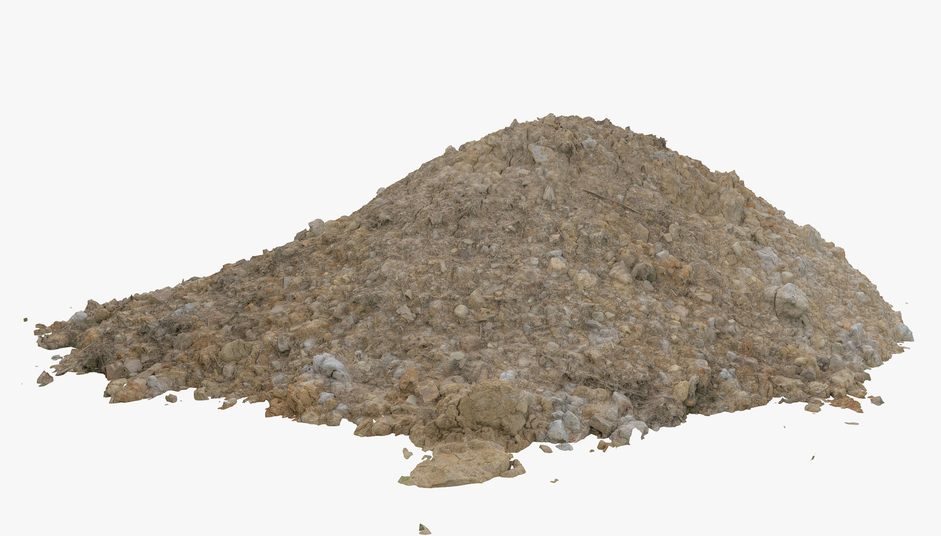 Yellow Pile of construction soil 3D model_2