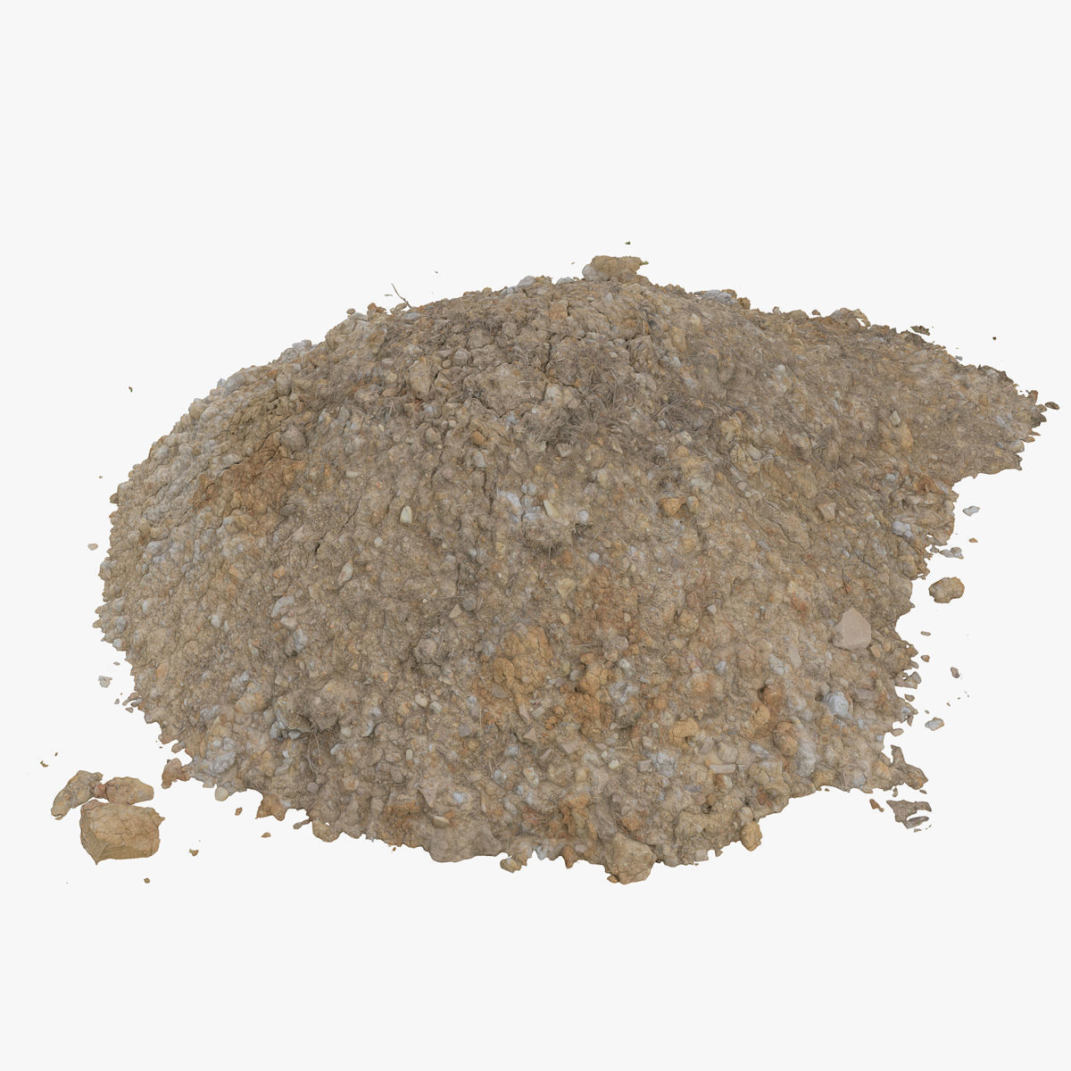 Yellow Pile of construction soil 3D model_6