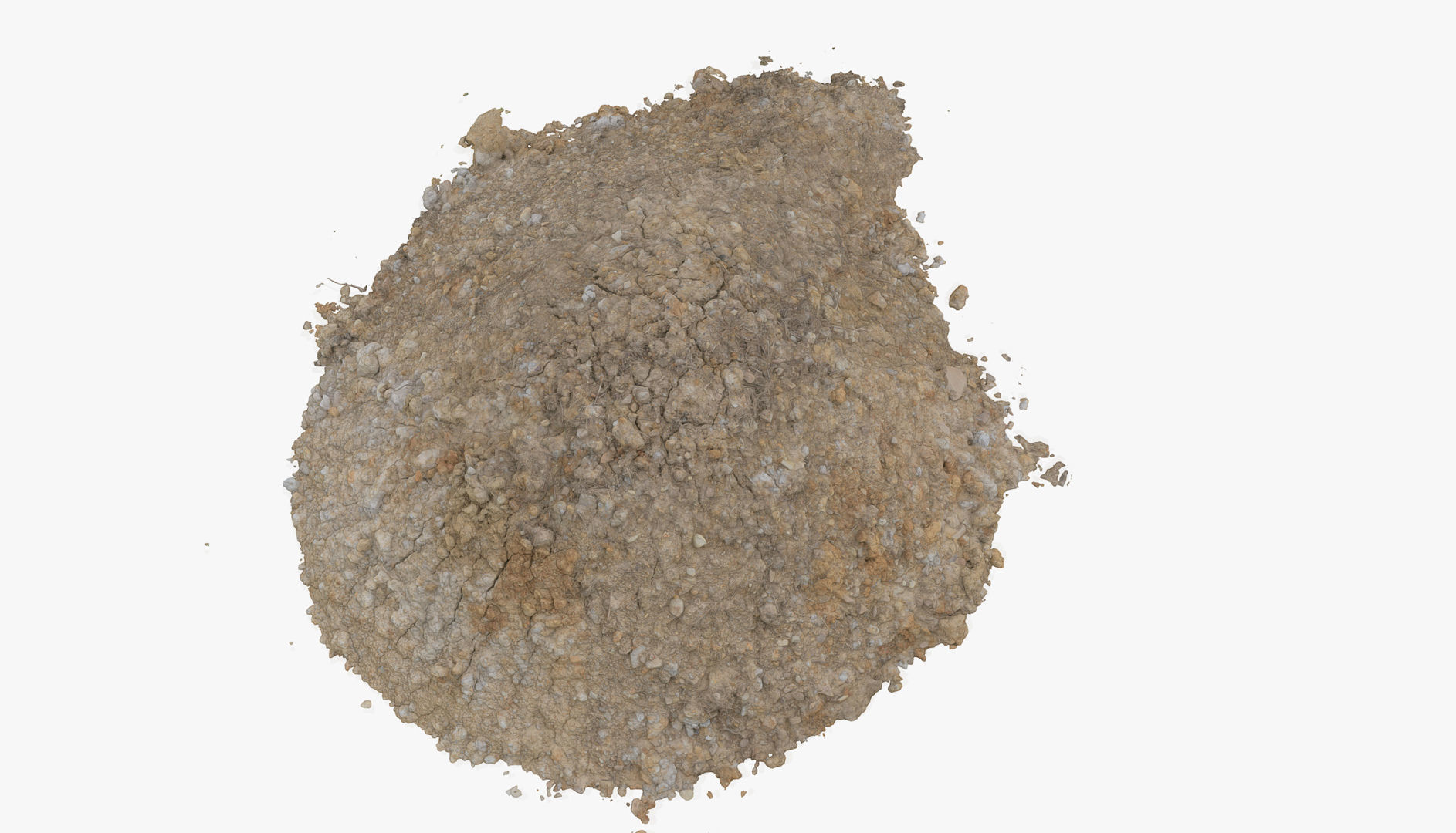 Yellow Pile of construction soil 3D model_5