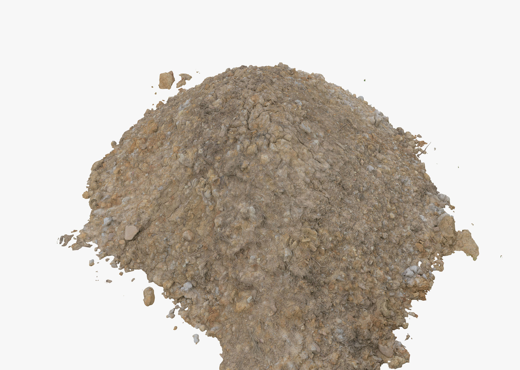 Yellow Pile of construction soil 3D model_1