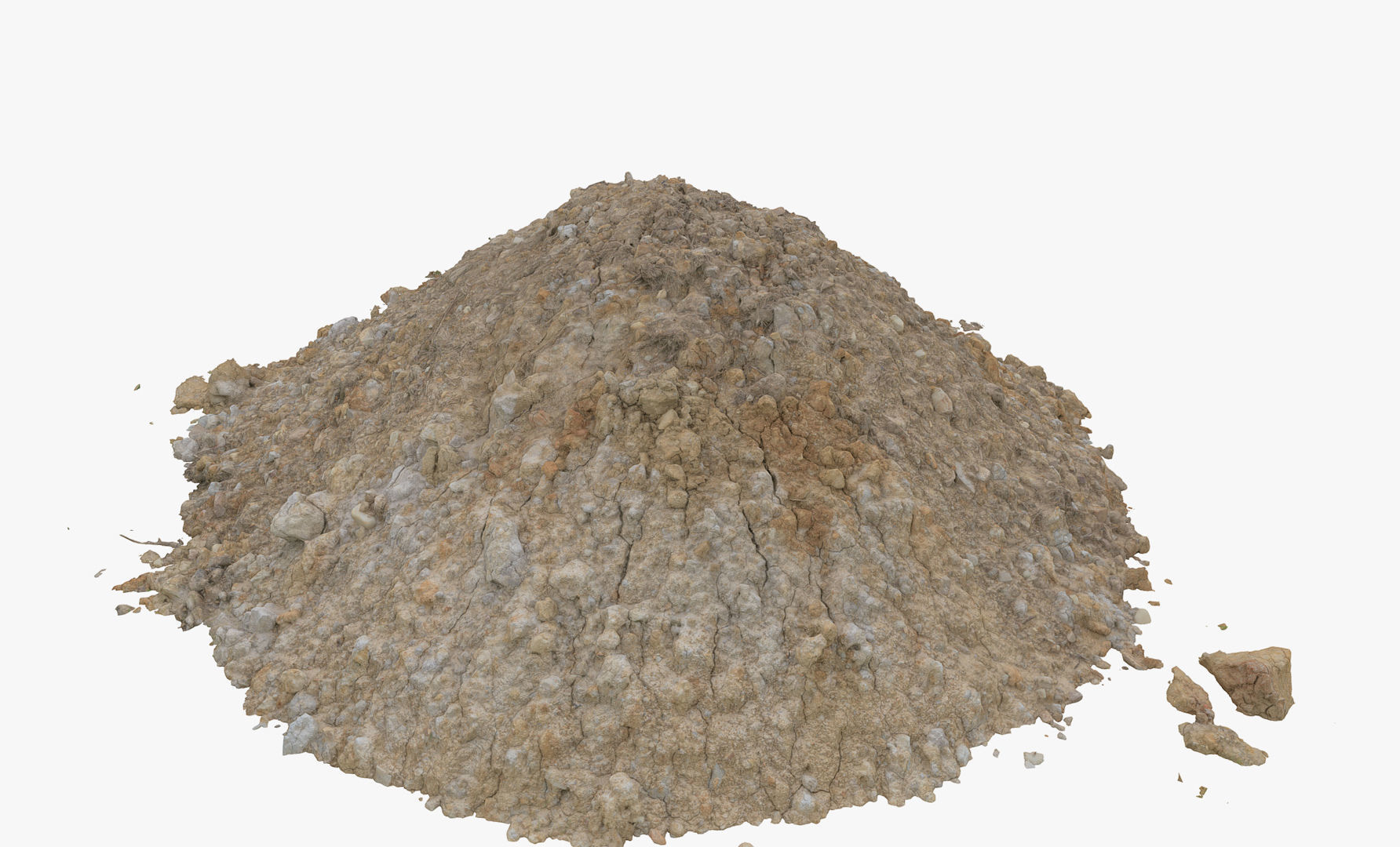 Yellow Pile of construction soil 3D model_3