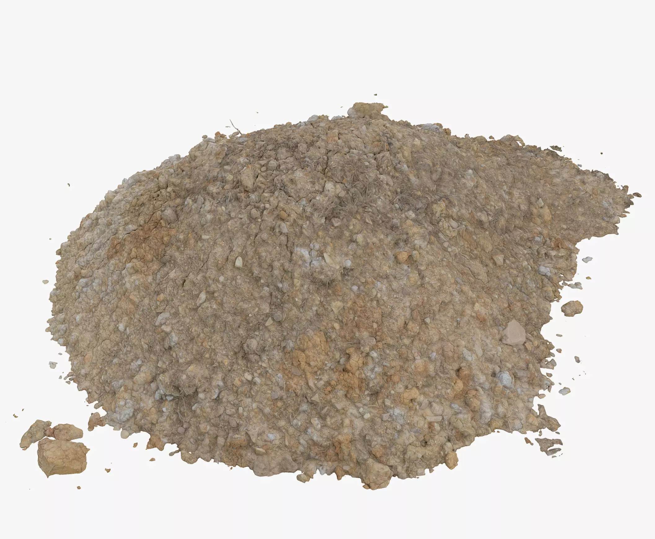 Yellow Pile of construction soil 3D model_0