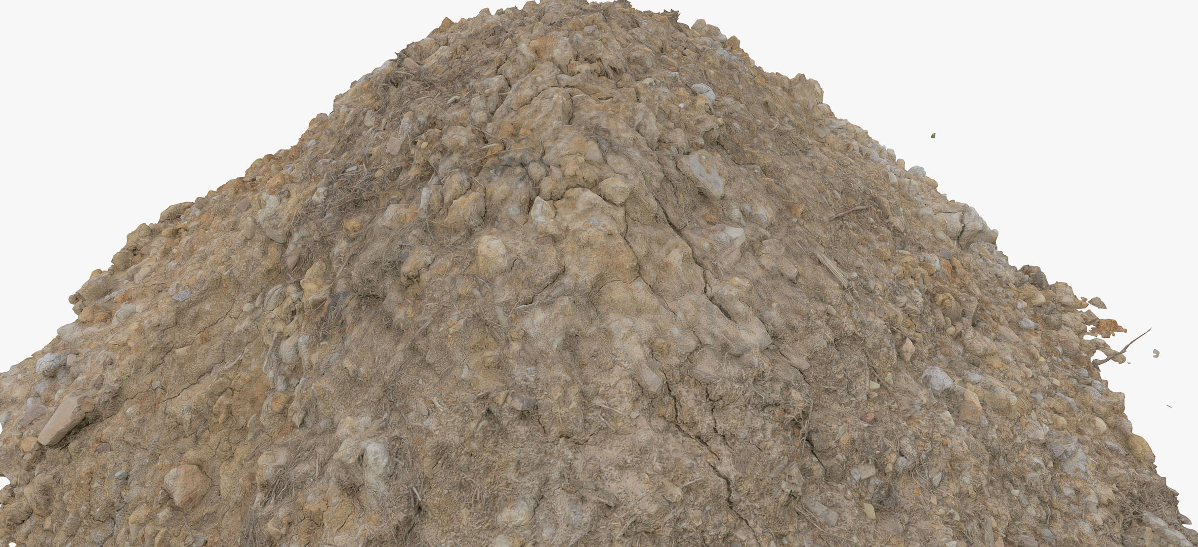 Yellow Pile of construction soil 3D model_4