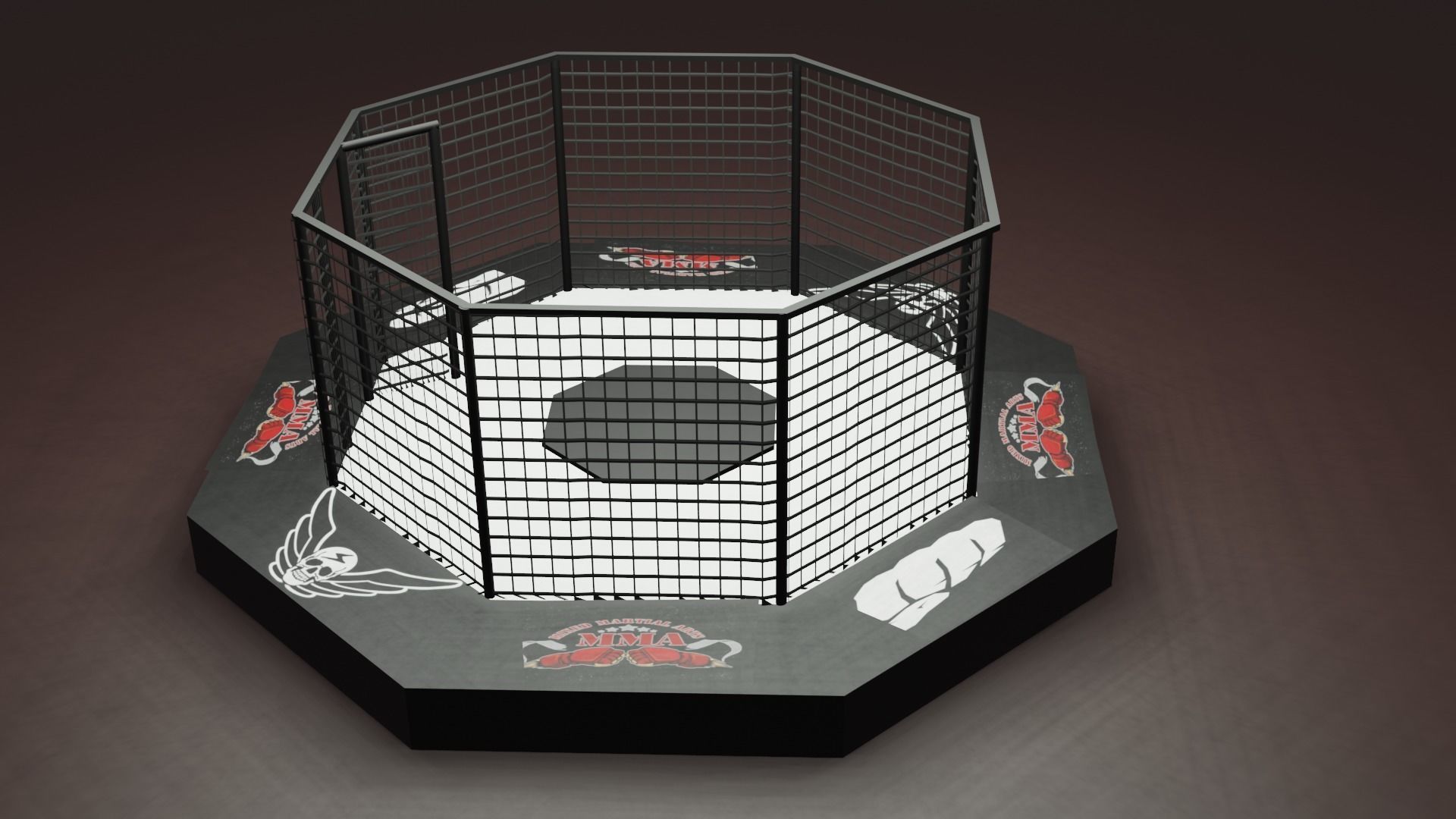 Fighter Octagon Cage Low-poly 3D model_2