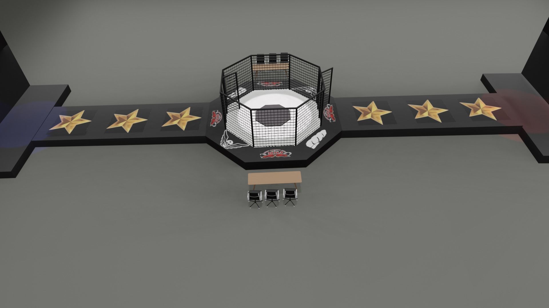 Fighter Octagon Cage Low-poly 3D model_3