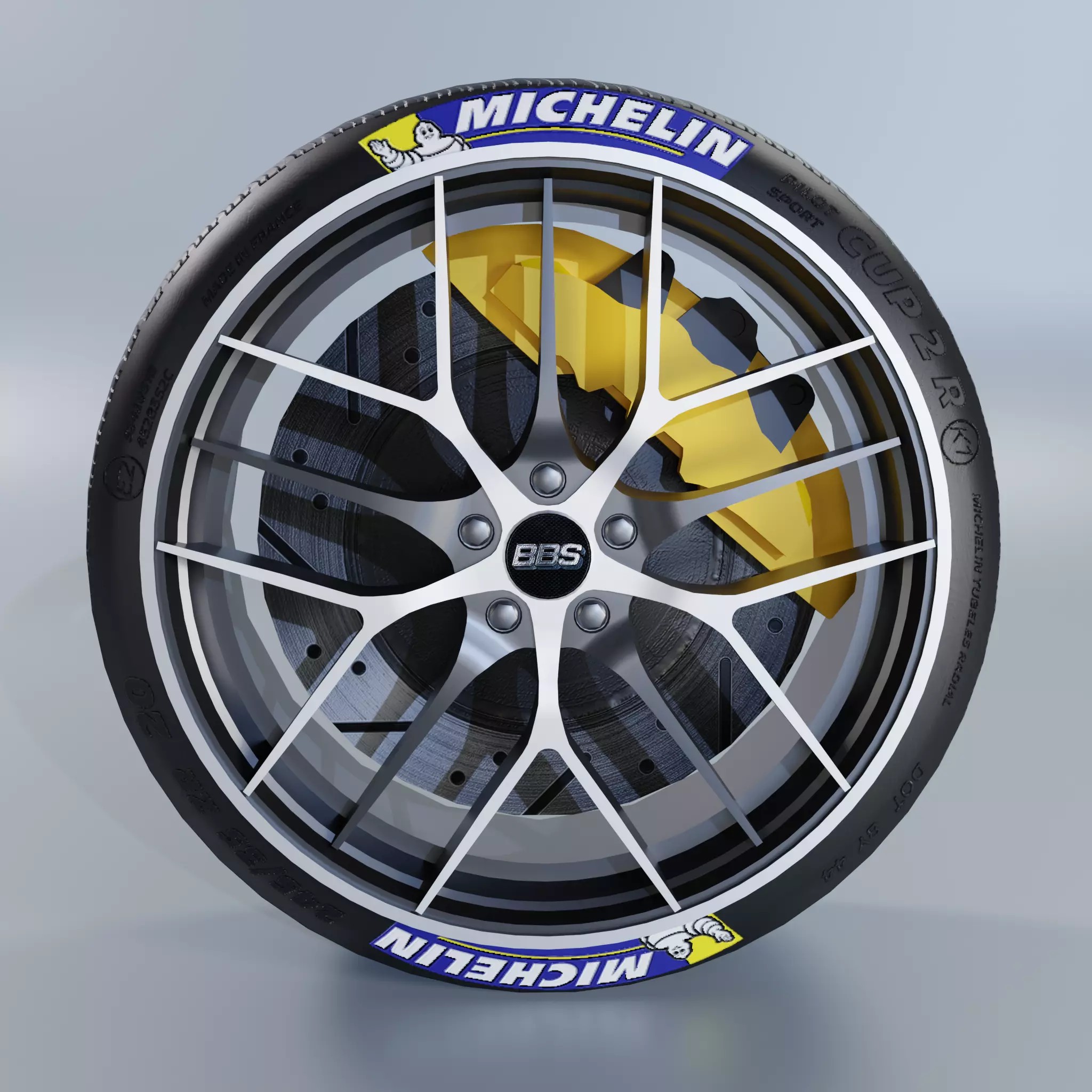 BBS CC-R Wheel Low Poly Low-poly 3D model_0