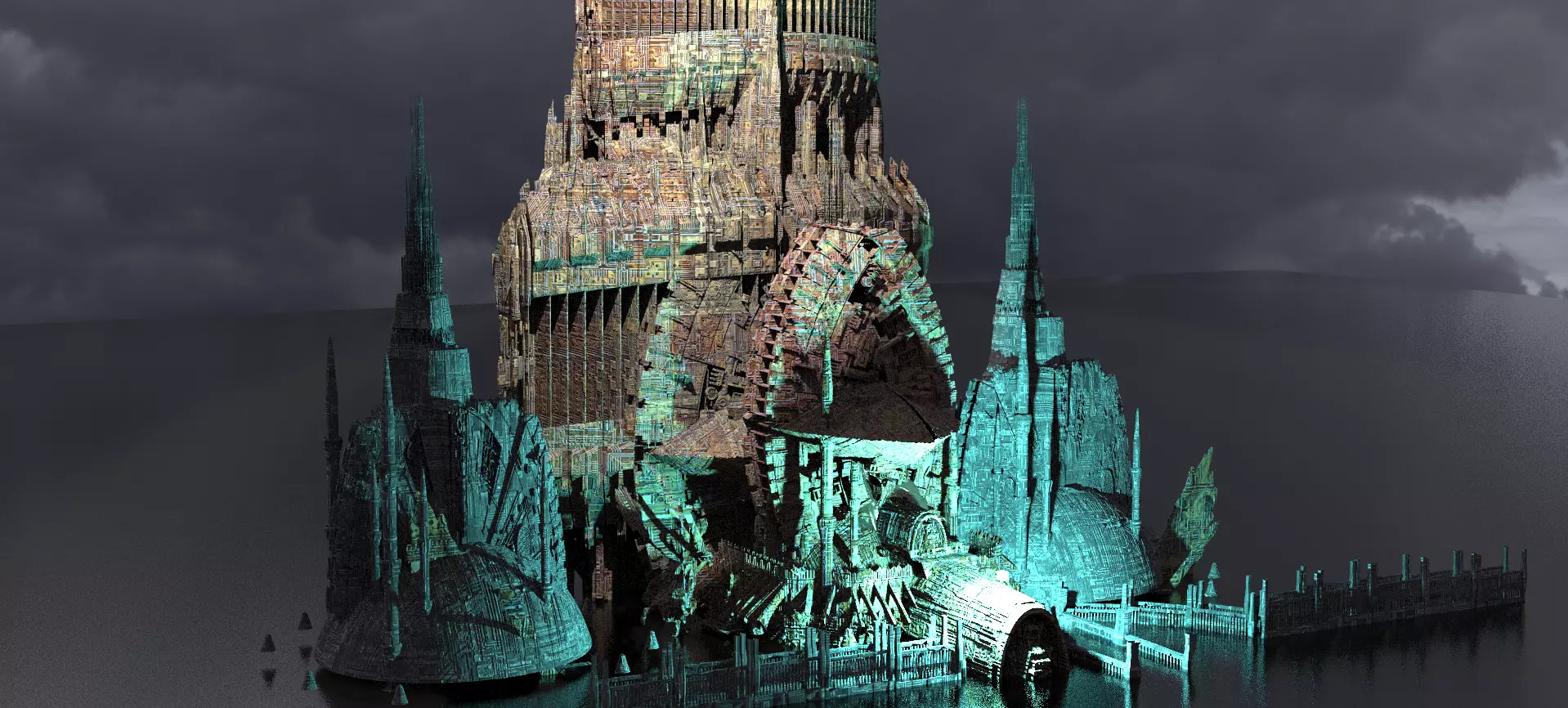 Art Deco Future Towers 3  3D model_0