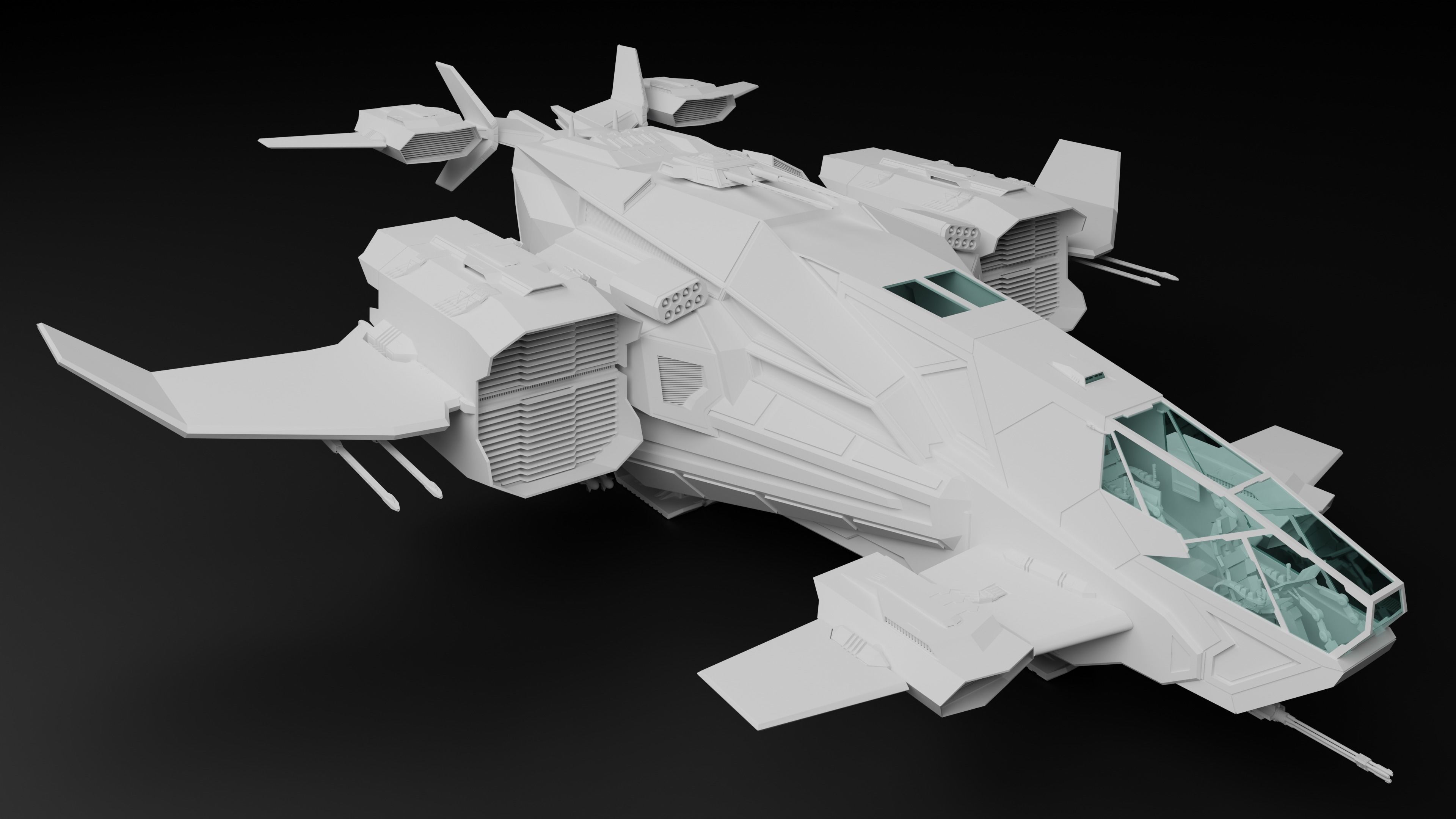 Dropship spaceship 3D model_16