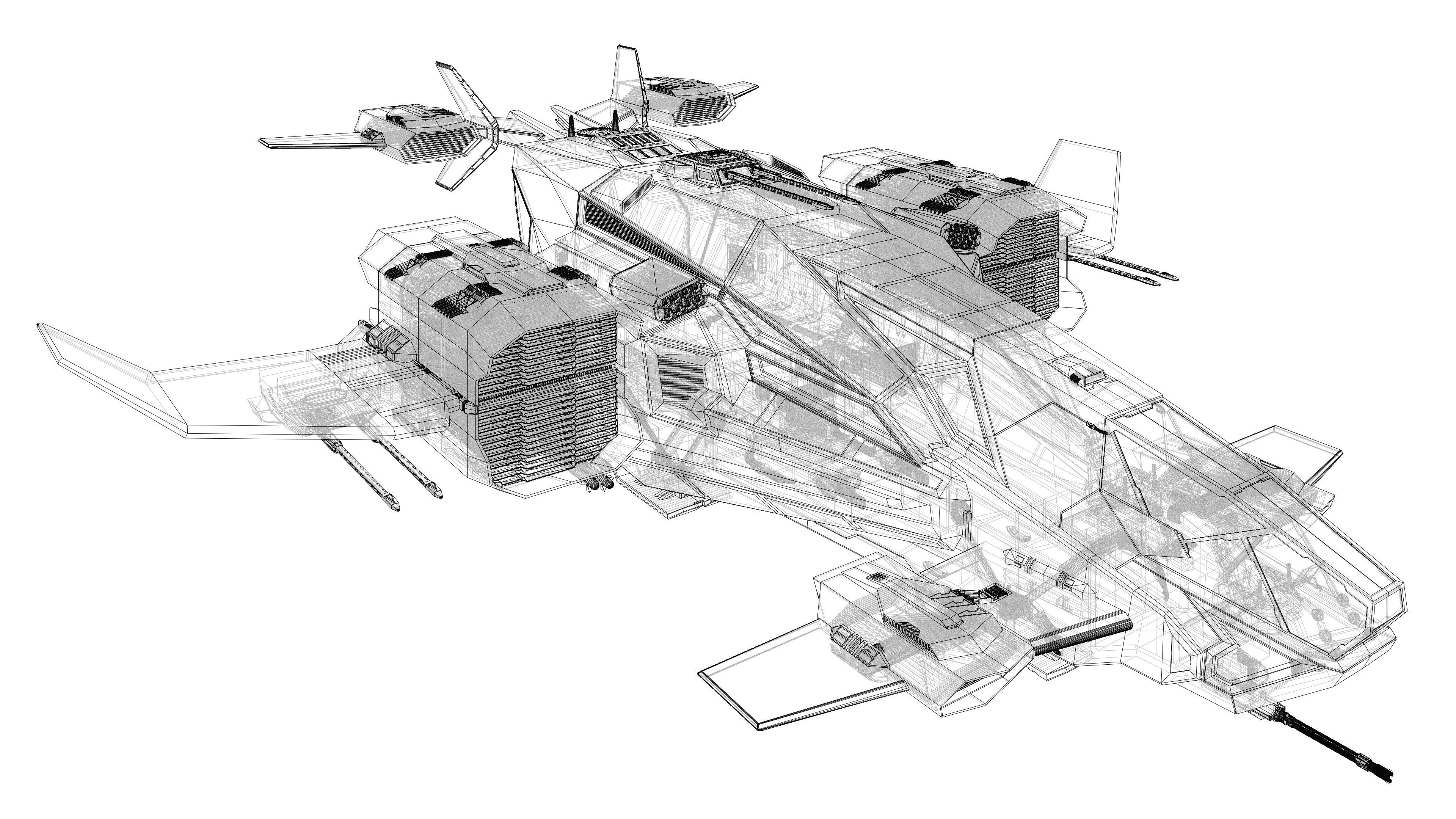 Dropship spaceship 3D model_14