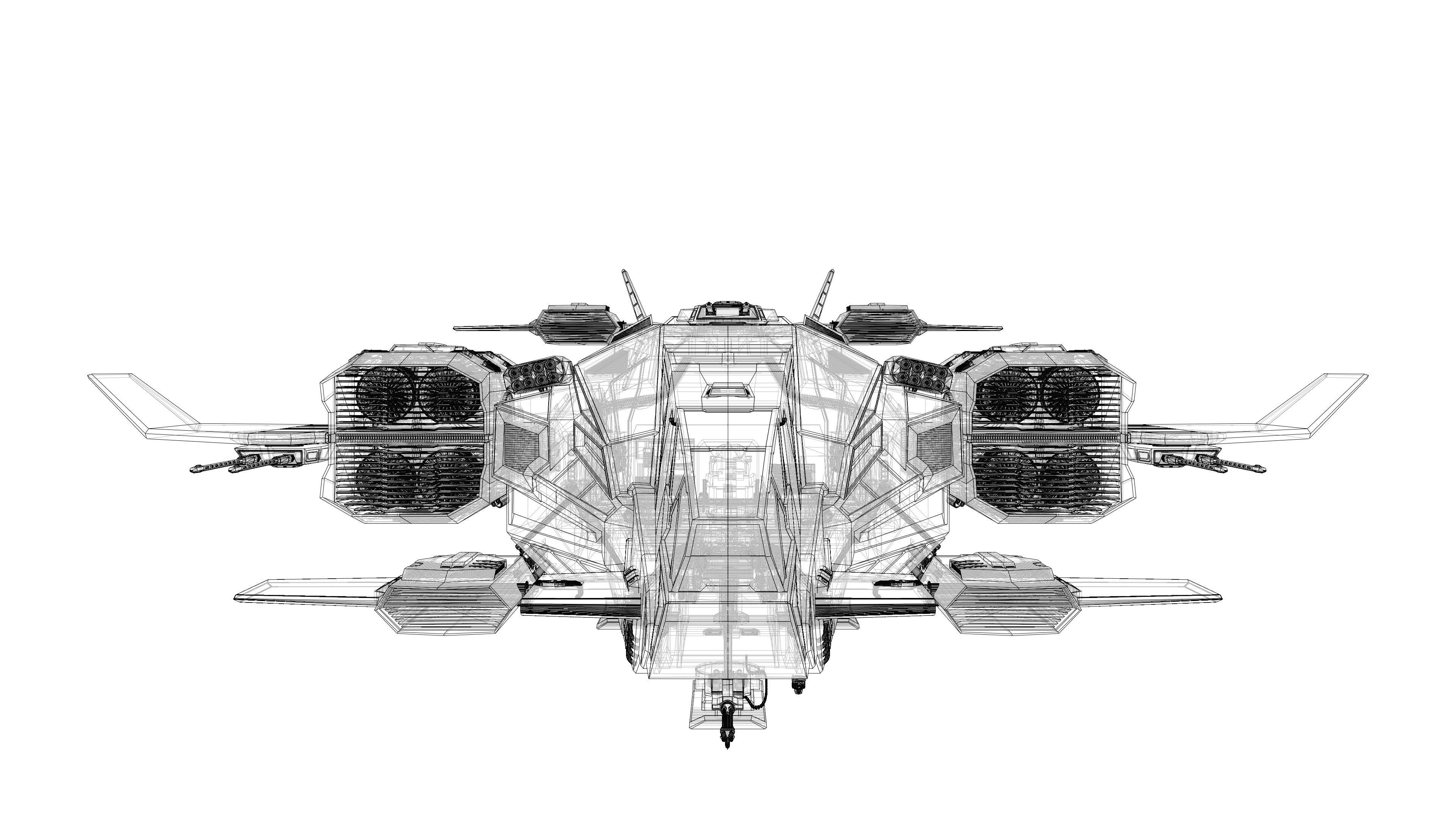 Dropship spaceship 3D model_7