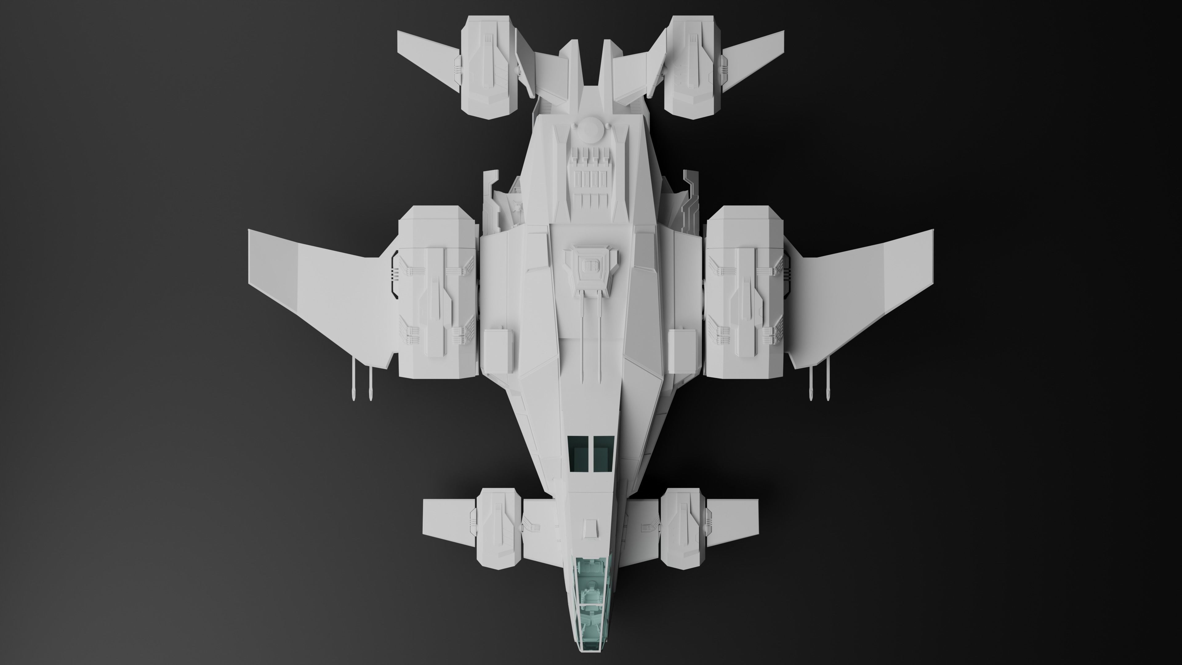 Dropship spaceship 3D model_35