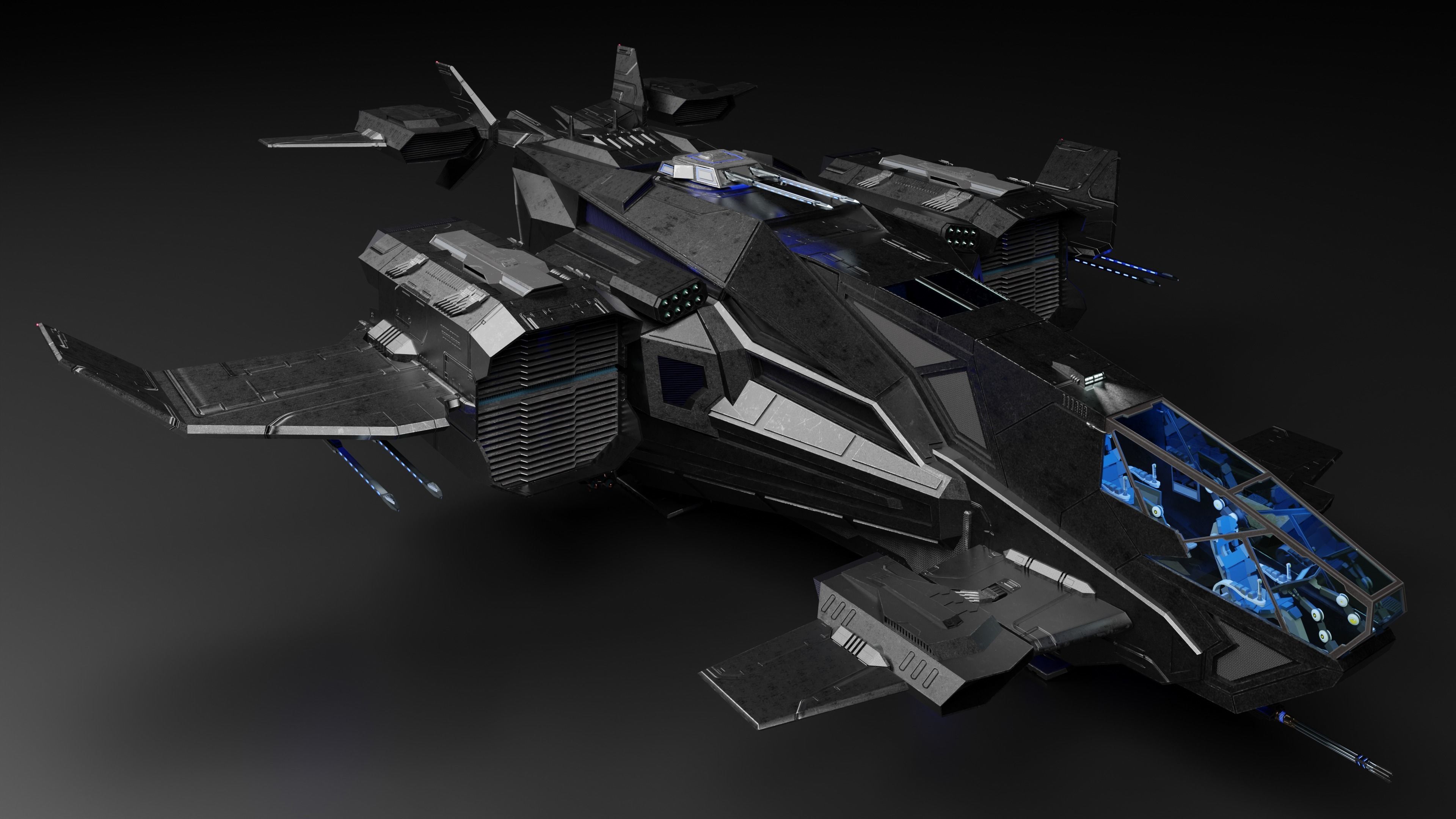 Dropship spaceship 3D model_1