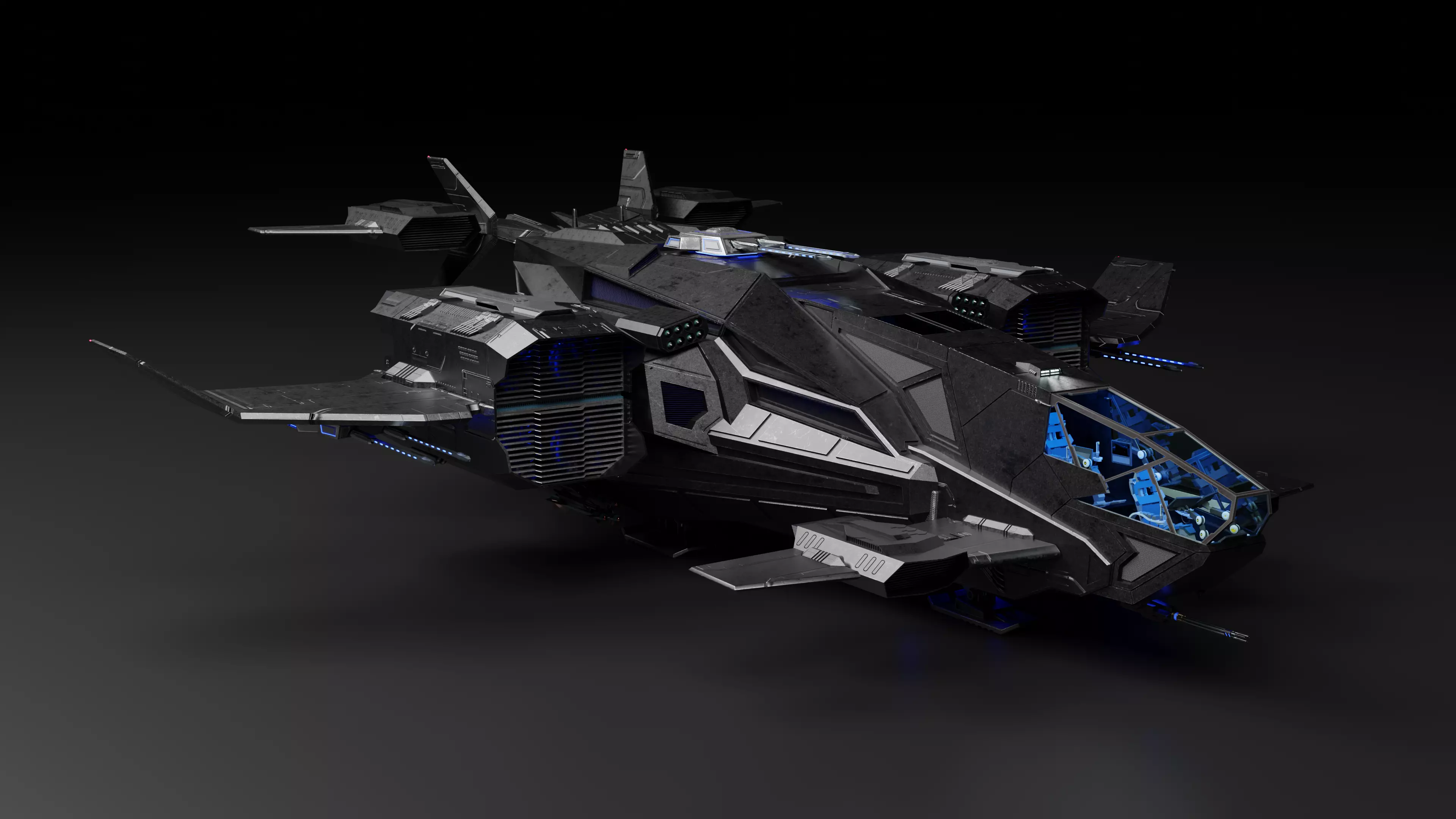 Dropship spaceship 3D model_0