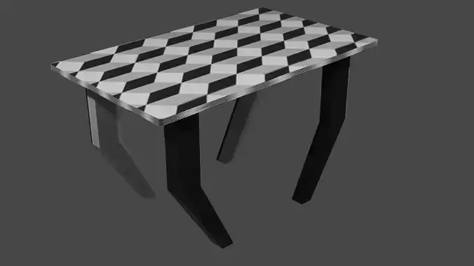 modern table in 3d style Low-poly 3D model