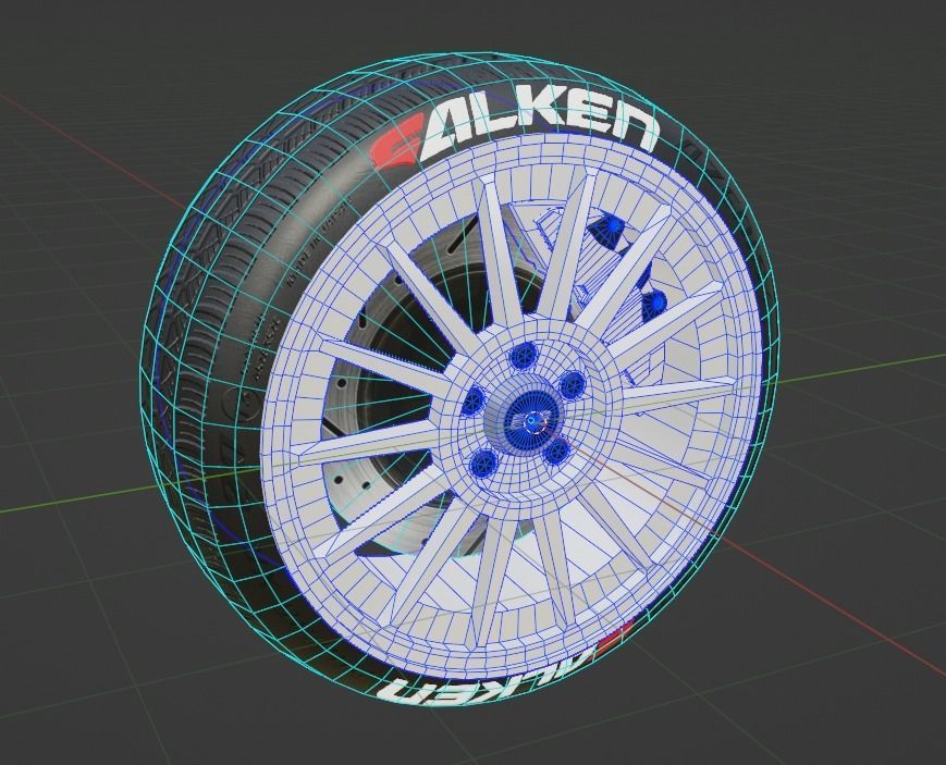 BBS Evo Wheel Low Poly Low-poly 3D model_1