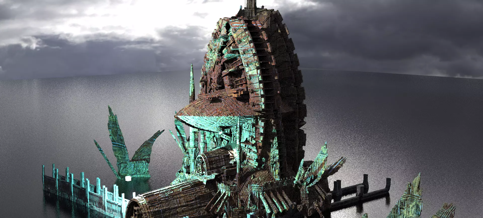 Art Deco Future Towers 5 Kit bash 3D model_0