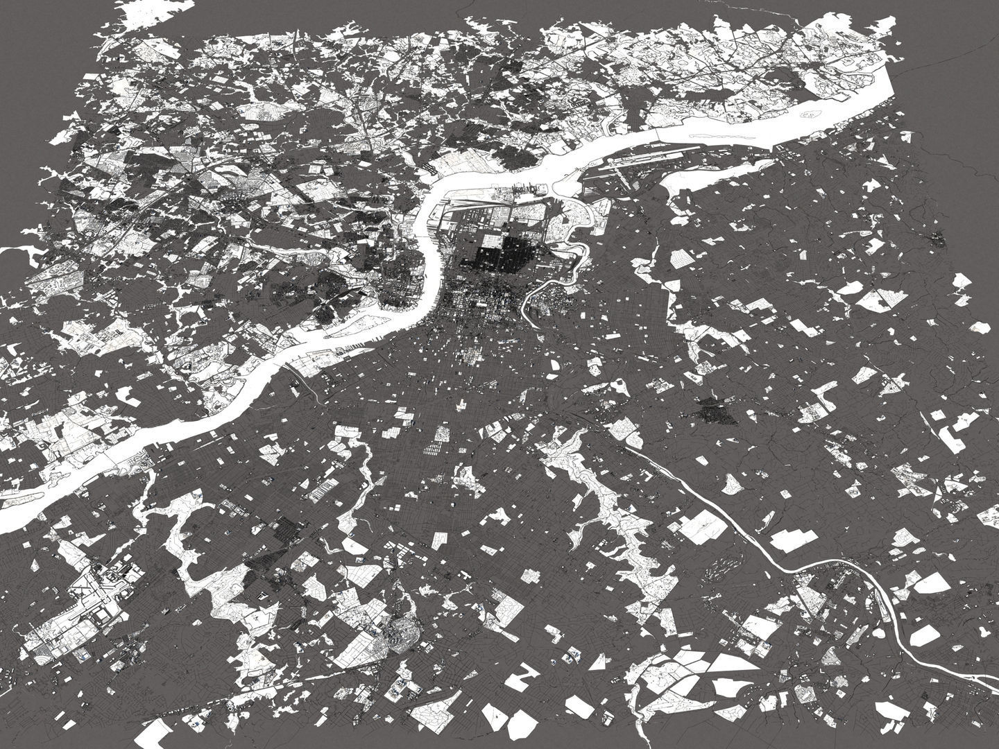 Philadelphia 50x50km 3D City Map 3D model_21