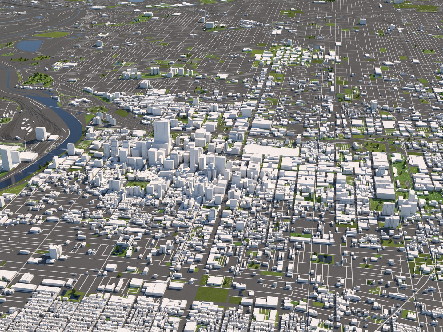 Philadelphia 50x50km 3D City Map 3D model_1
