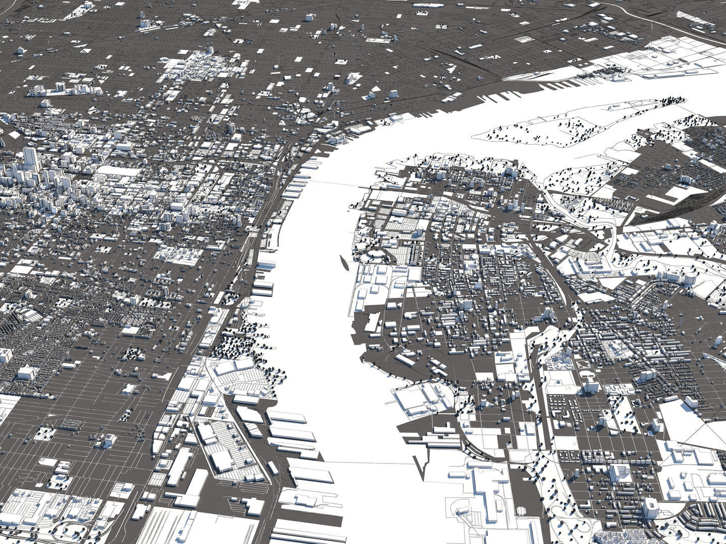 Philadelphia 50x50km 3D City Map 3D model_24