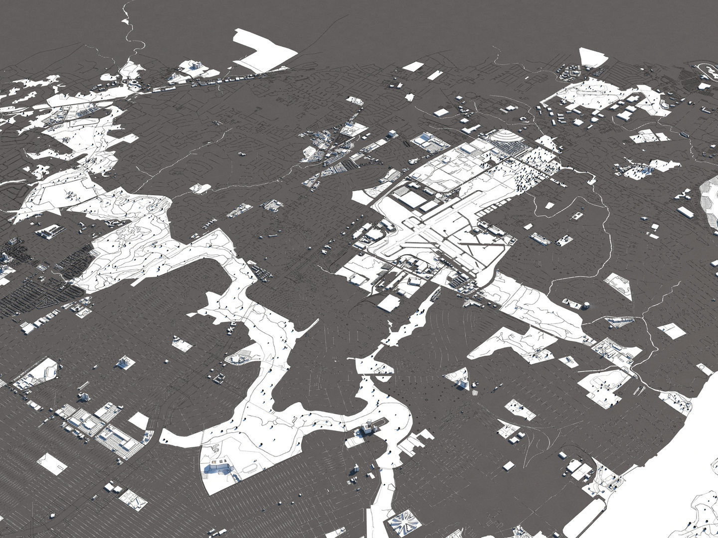Philadelphia 50x50km 3D City Map 3D model_23