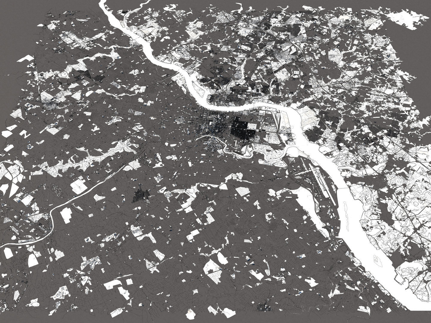 Philadelphia 50x50km 3D City Map 3D model_20