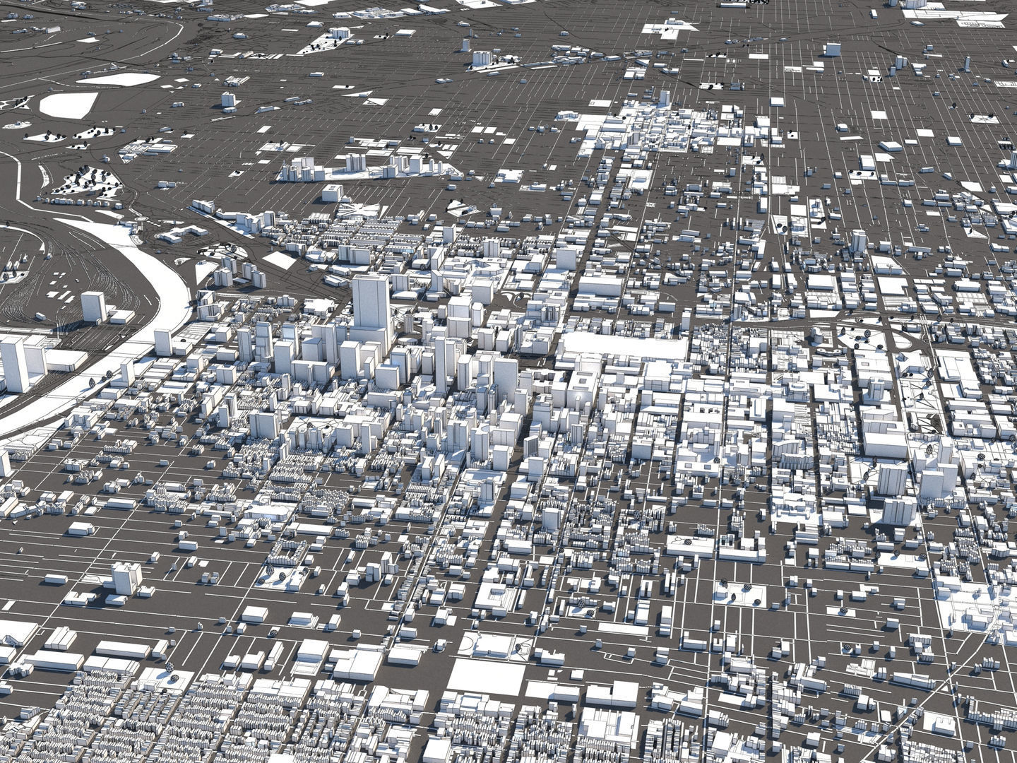 Philadelphia 50x50km 3D City Map 3D model_16