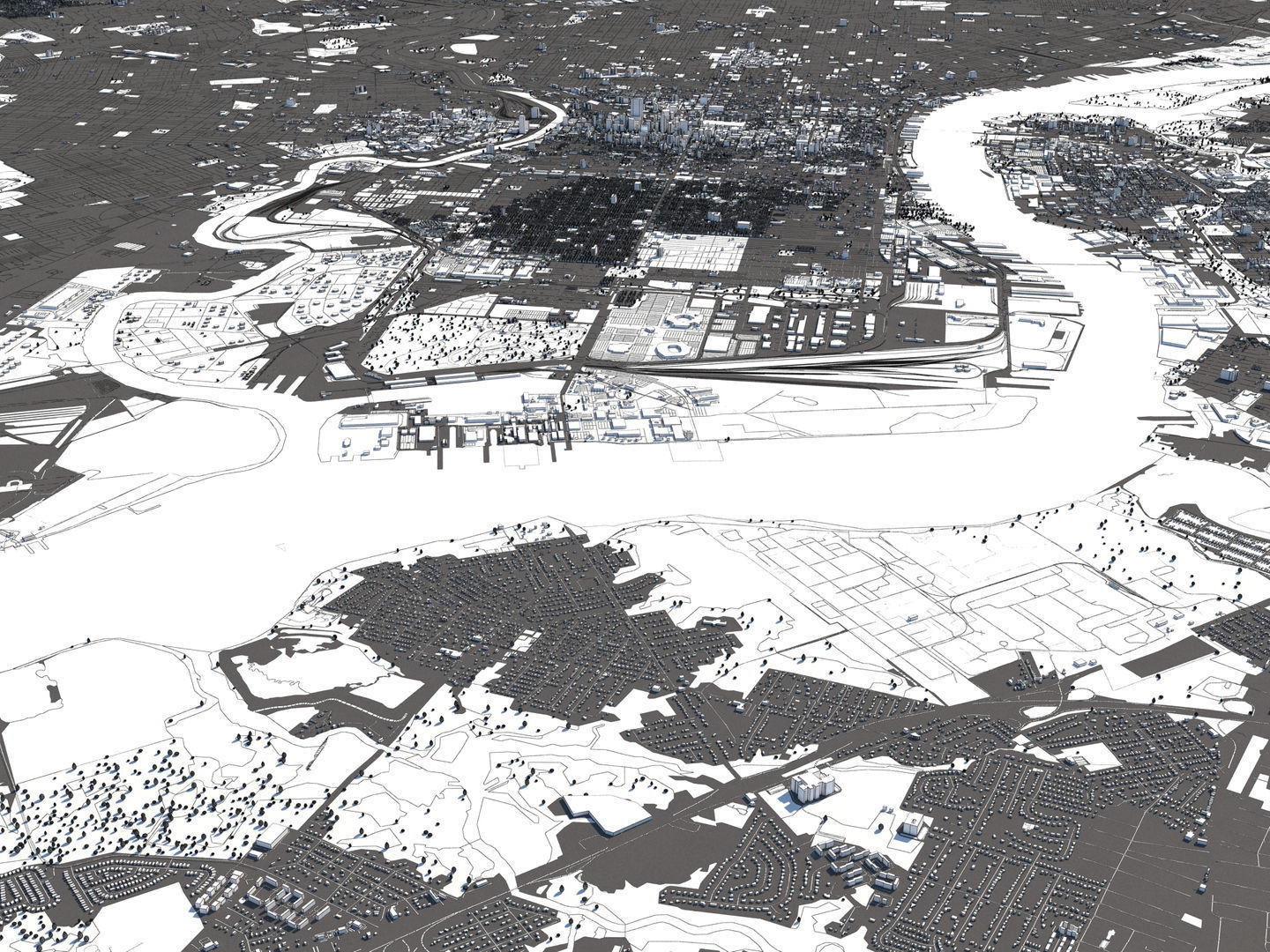 Philadelphia 50x50km 3D City Map 3D model_26