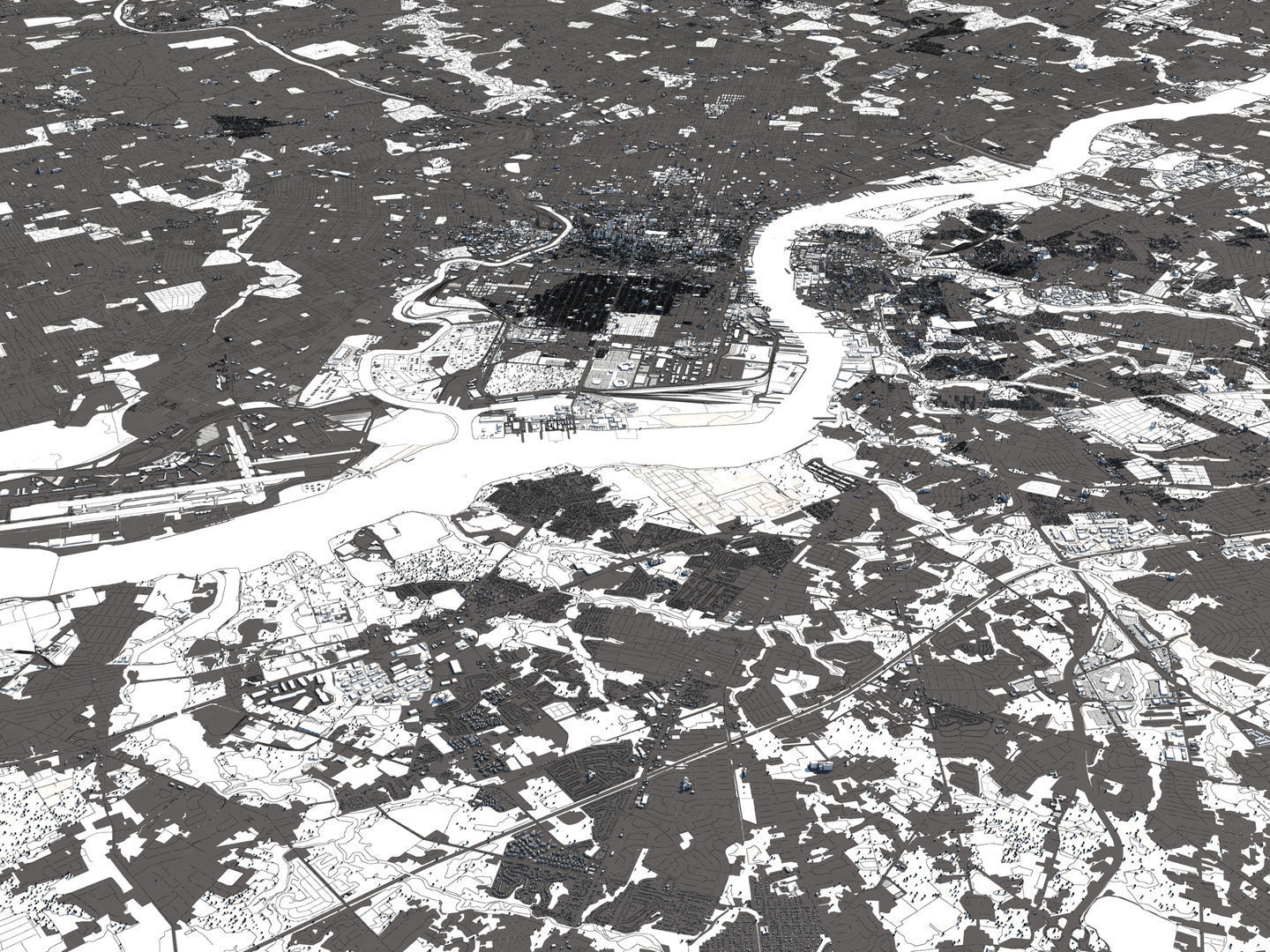 Philadelphia 50x50km 3D City Map 3D model_18
