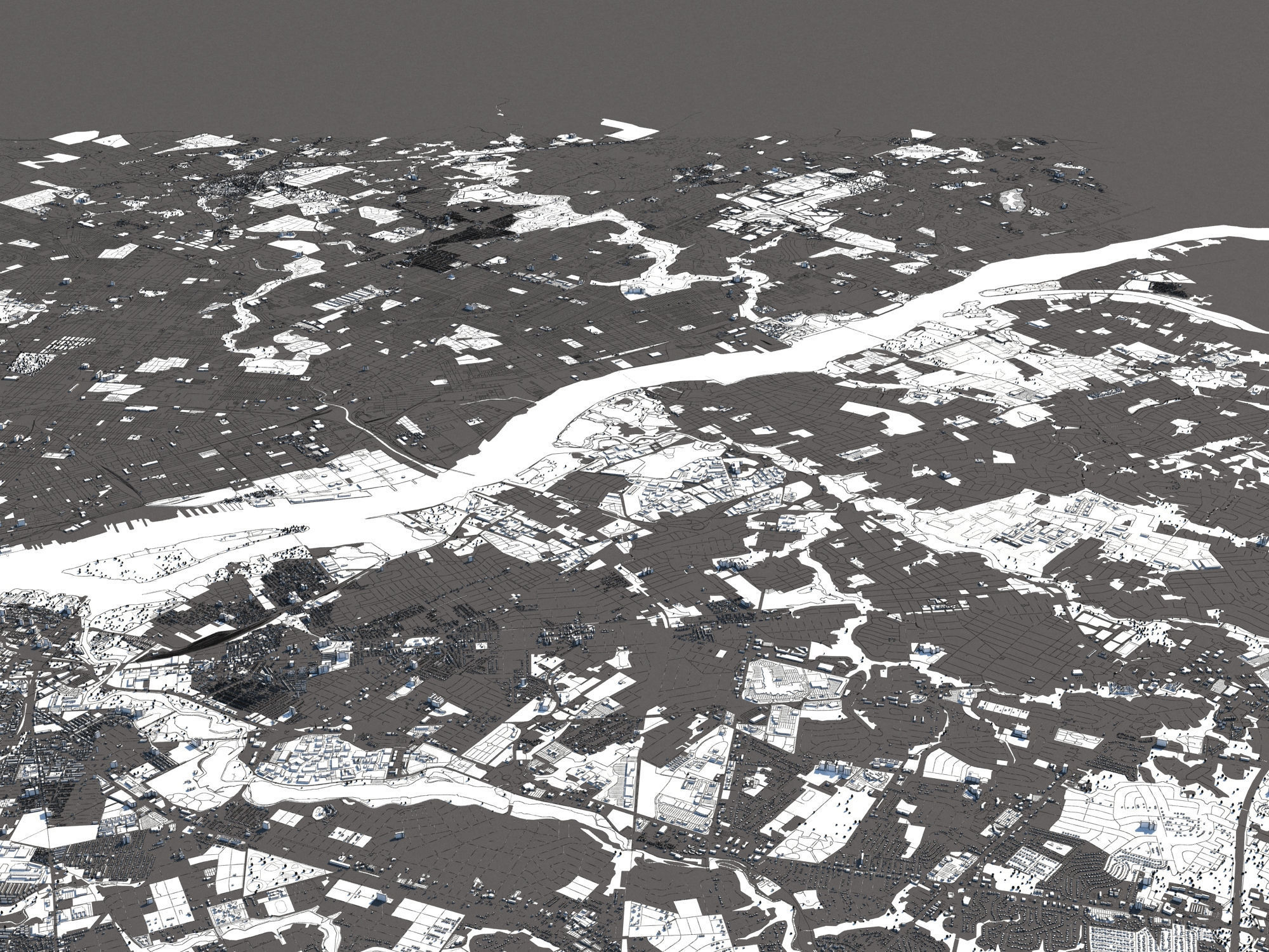 Philadelphia 50x50km 3D City Map 3D model_25