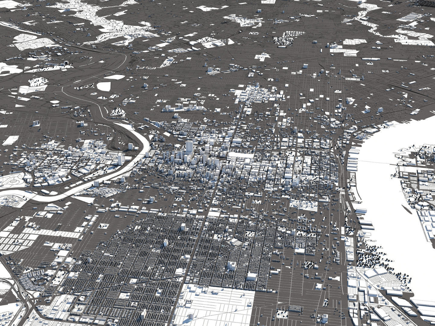 Philadelphia 50x50km 3D City Map 3D model_17