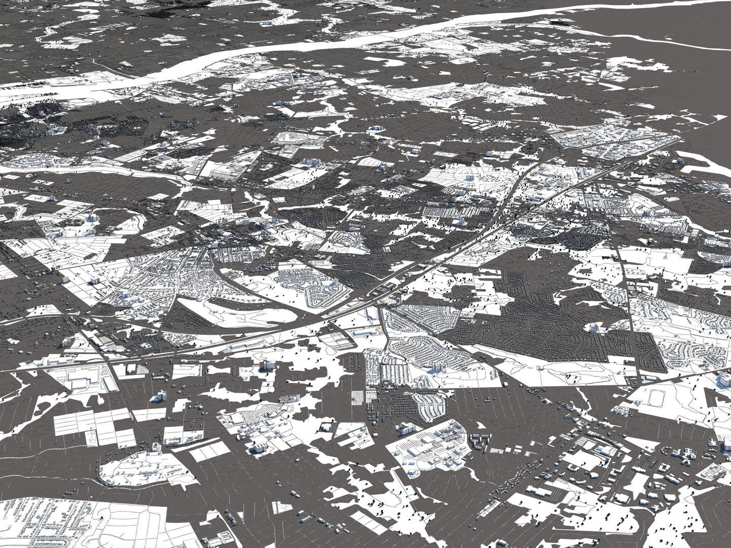 Philadelphia 50x50km 3D City Map 3D model_28