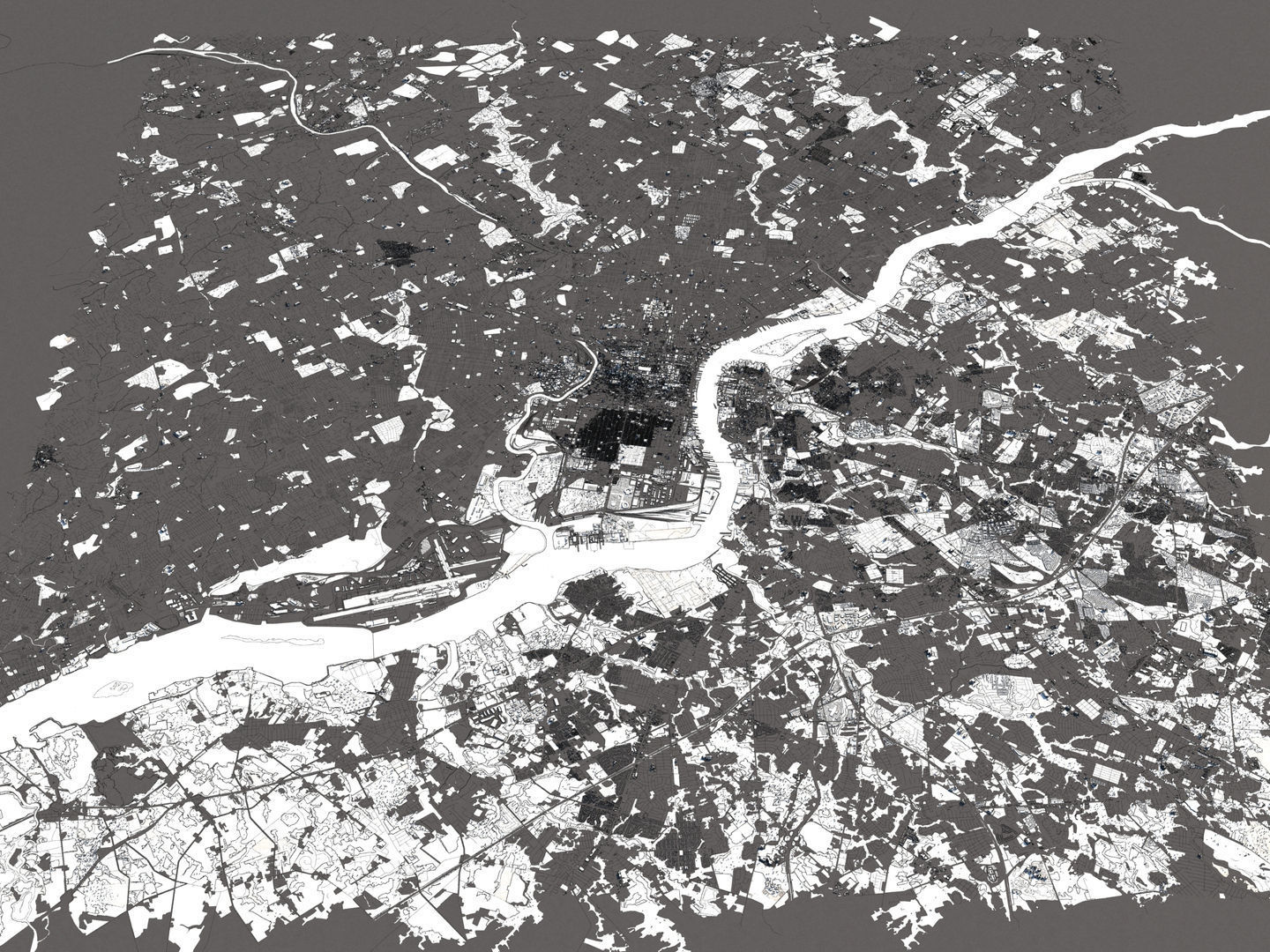 Philadelphia 50x50km 3D City Map 3D model_19