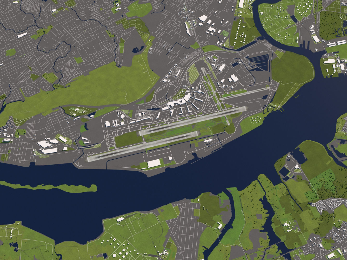 Philadelphia 50x50km 3D City Map 3D model_6