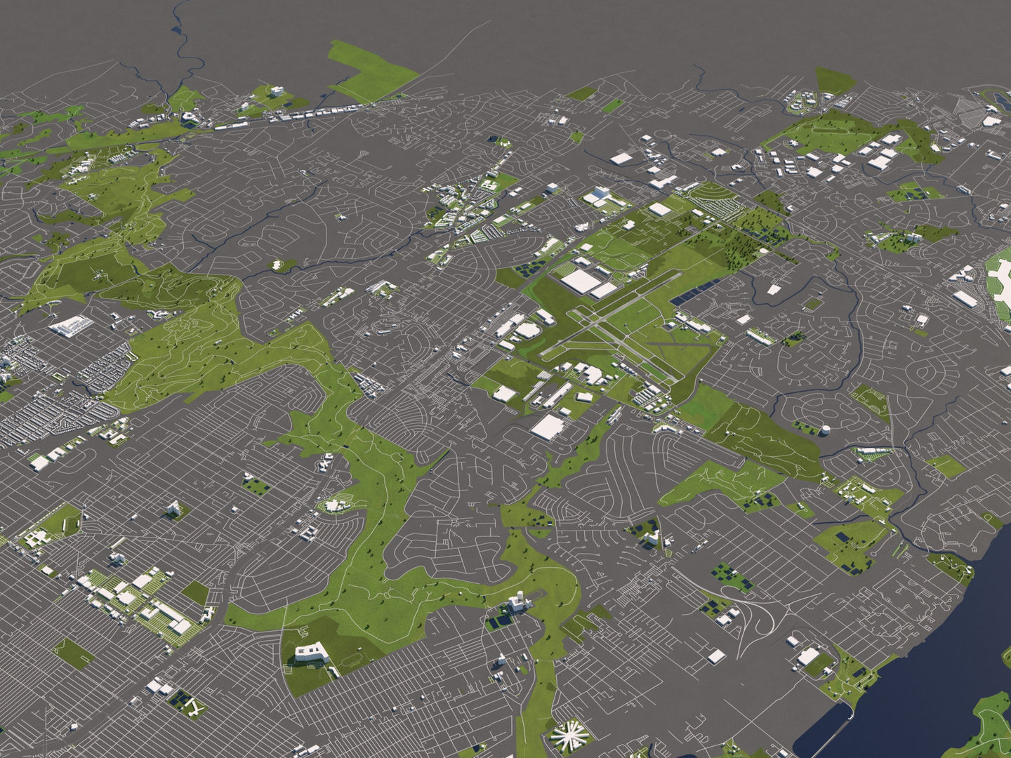 Philadelphia 50x50km 3D City Map 3D model_7