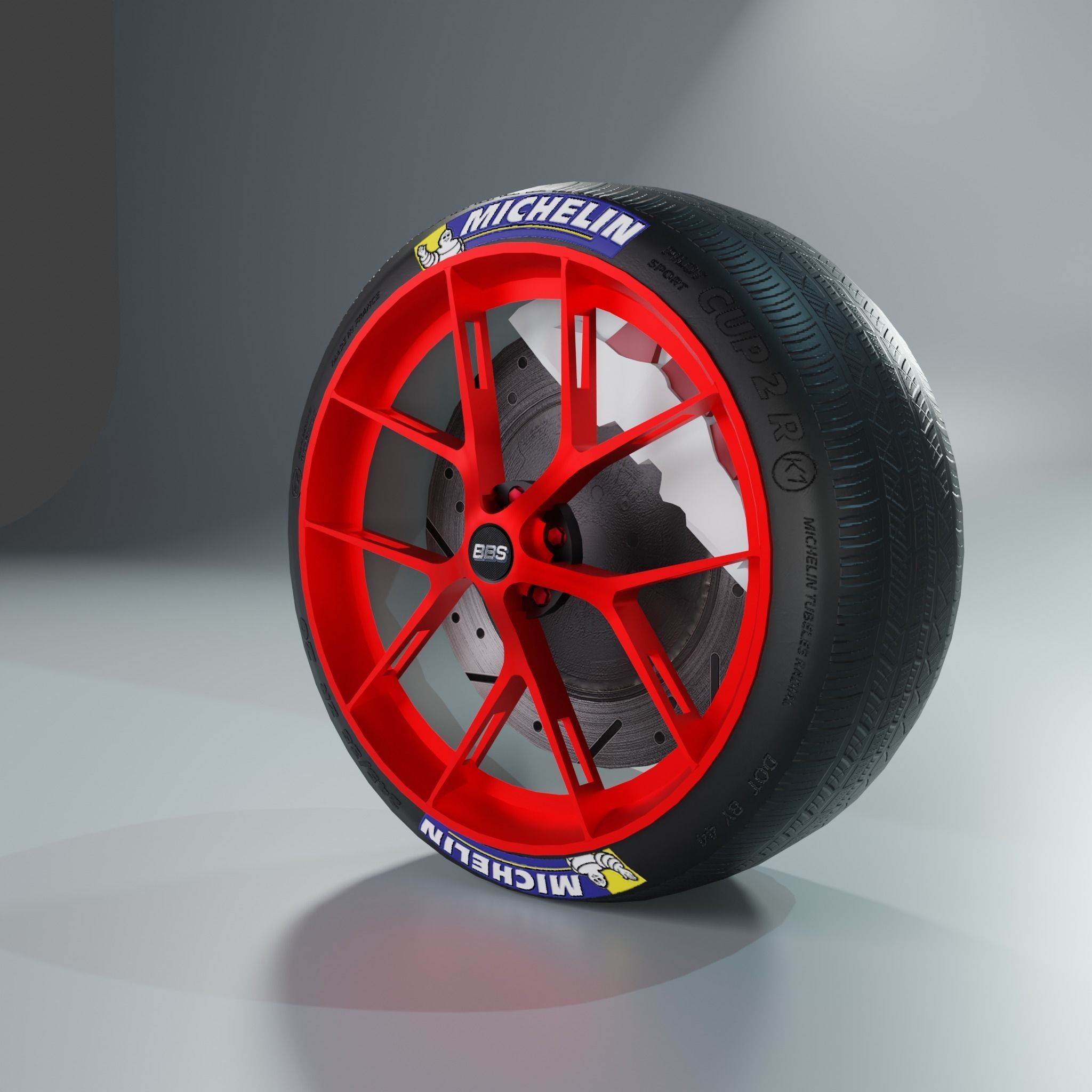 BBS FI-R Wheel Low Poly Low-poly 3D model_1
