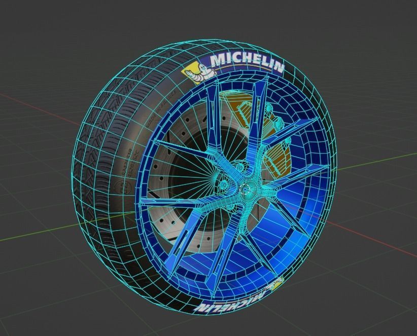 BBS FI-R Wheel Low Poly Low-poly 3D model_3
