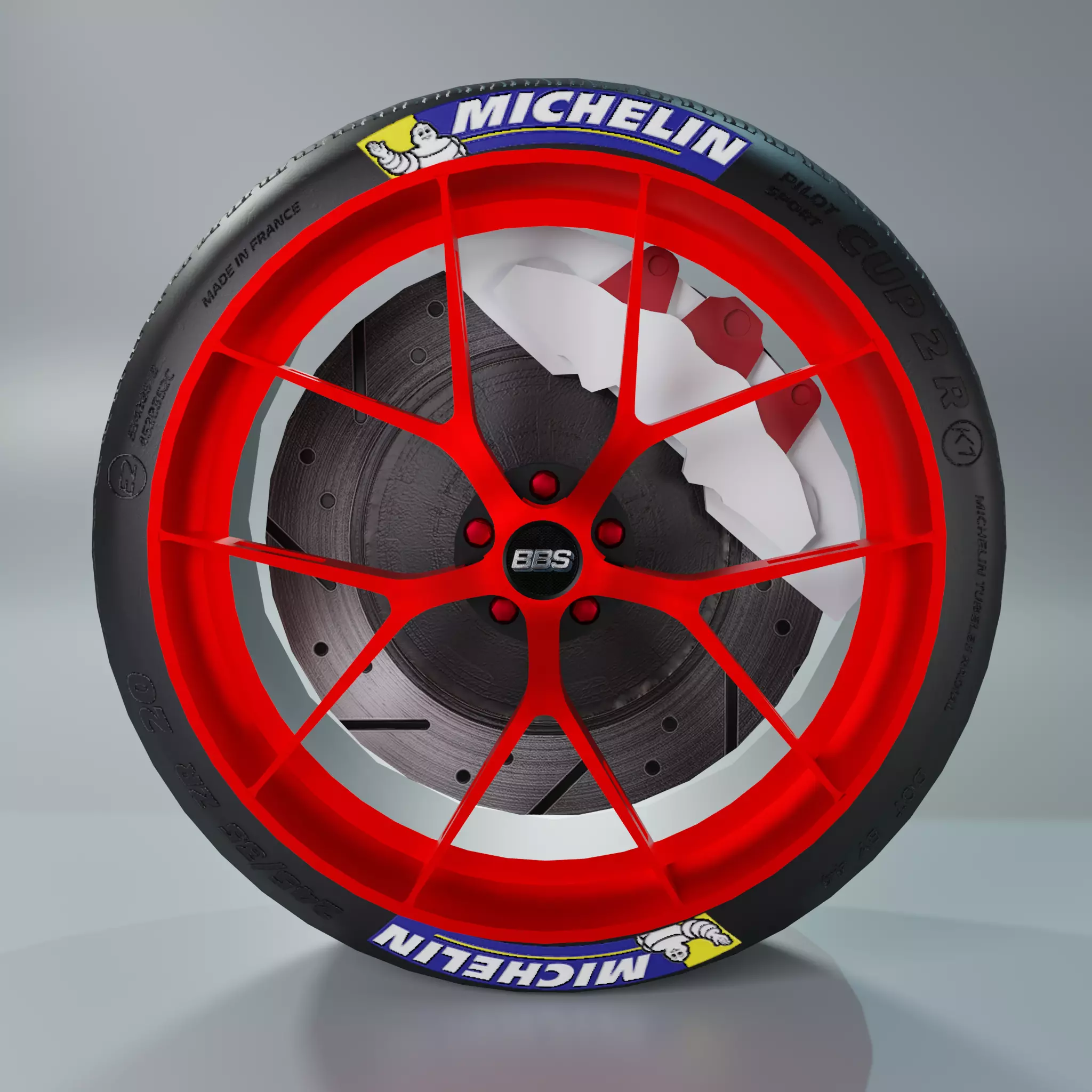 BBS FI-R Wheel Low Poly Low-poly 3D model_0