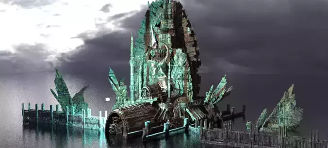 Art Deco Future Towers 6 Kit bash  3D model