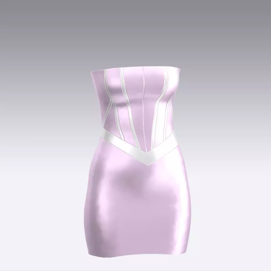PURPLE LAVANDA LILAC COLOR DRESS CORSET BLOUSE 3D model