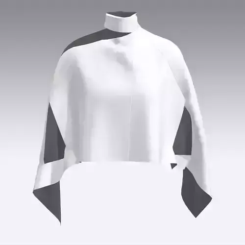 ASYMETRIC CUP COLLAR ANVELOPE SHINE FABRIC